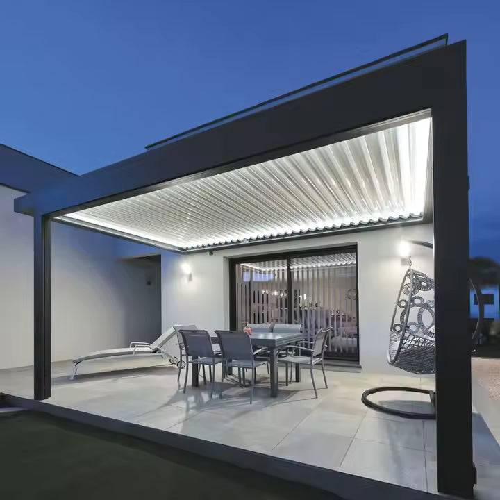 Garden Gazebo Canopy Garden Pergola Outdoor Modern Outdoor Electric Aluminum Pergola Bioclimatic for Backyard/swimming Pool