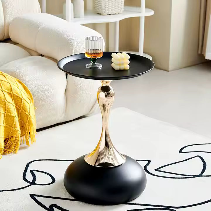 Internet Hot Selling Small Waist Coffee Table Sofa Side Table Italian Style Light Luxury Modern Small Round Table