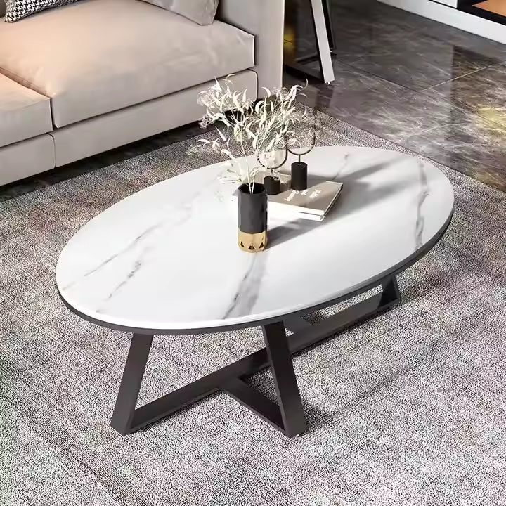 Coffee Table Modern Design Luxury Metal Frame Center End Table Set for Living Room Furniture
