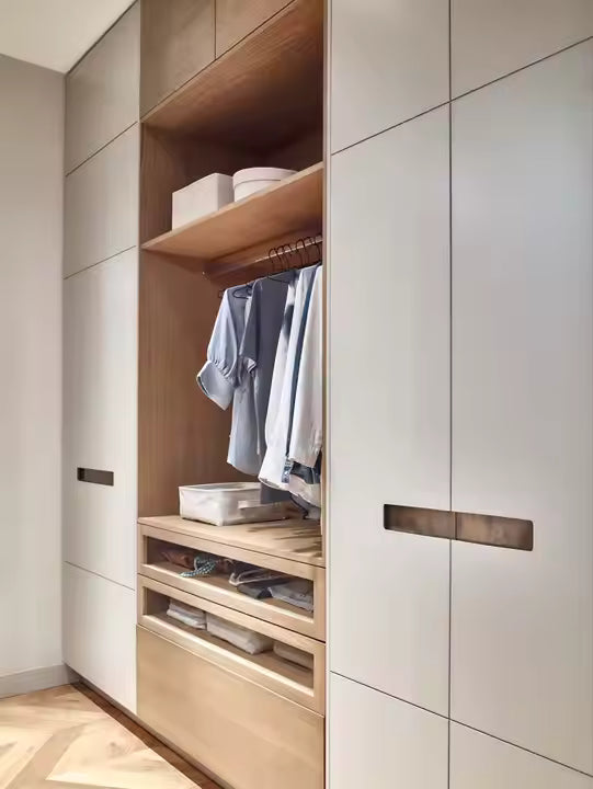 2025 Skyline American Luxury Modern Style Opposite Door Opening Triple Row Wardrobe with LED Lights