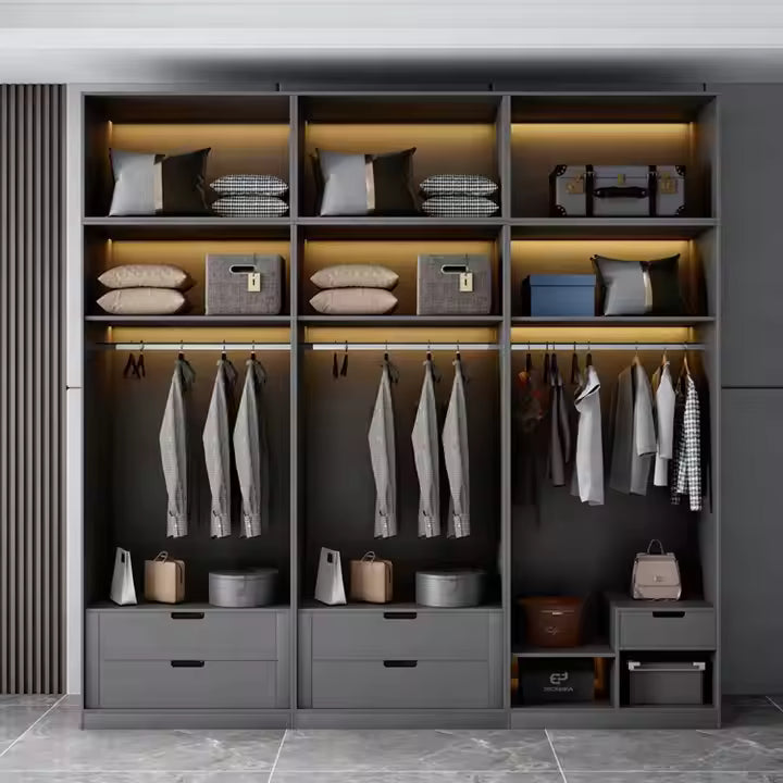 PA Custom Open Design Portable Armoire Wardrobe Clothes Closet Cabinet Wood Wardrobe
