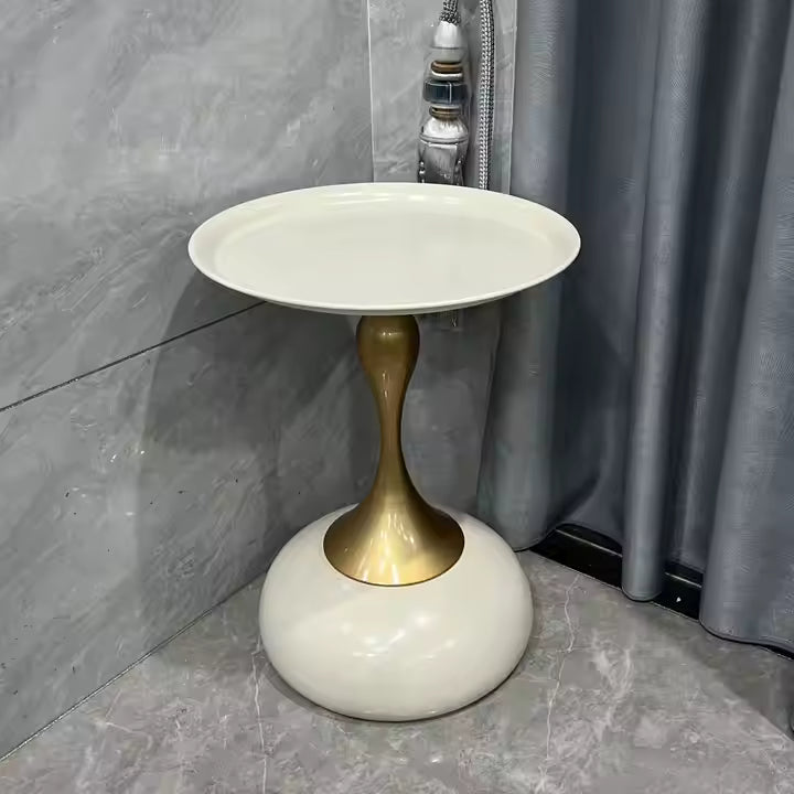 Internet Hot Selling Small Waist Coffee Table Sofa Side Table Italian Style Light Luxury Modern Small Round Table