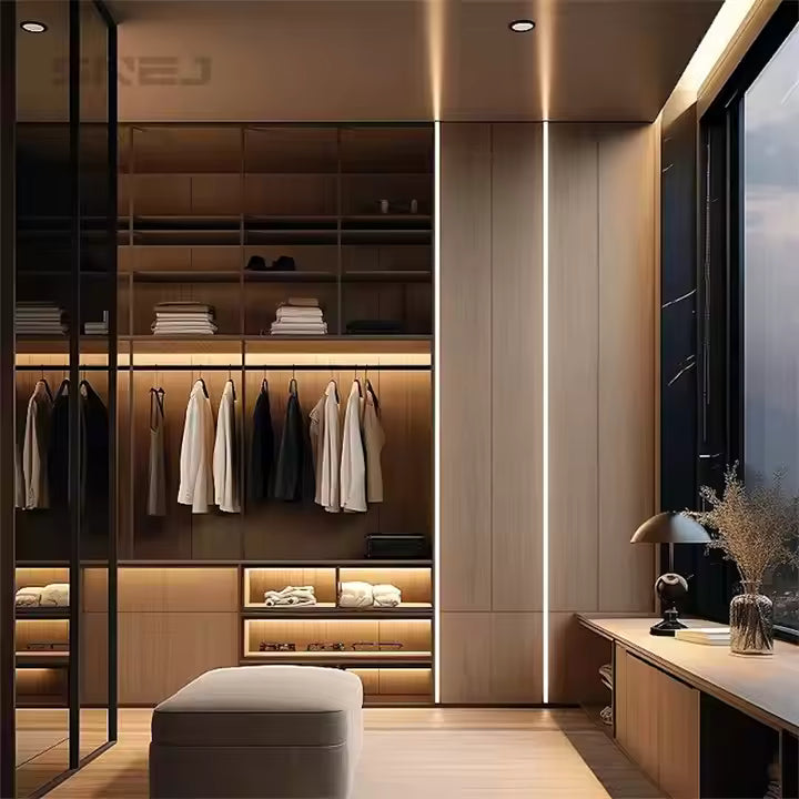 SNEJ Modern Simple Style Wholesale Wooden Wardrobe Good Quality Minimalist Customized Wardrobe Luxury Wardrobe for Bedroom