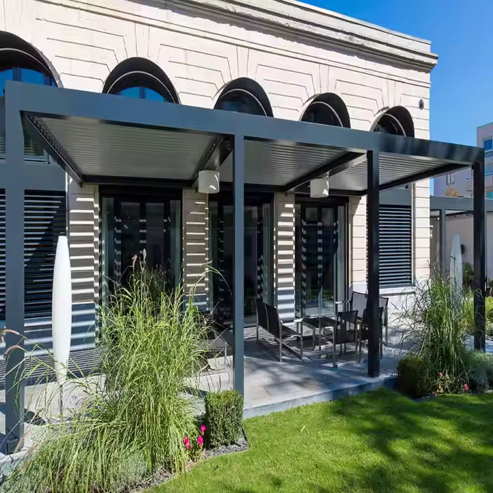 Garden Gazebo Canopy Garden Pergola Outdoor Modern Outdoor Electric Aluminum Pergola Bioclimatic for Backyard/swimming Pool