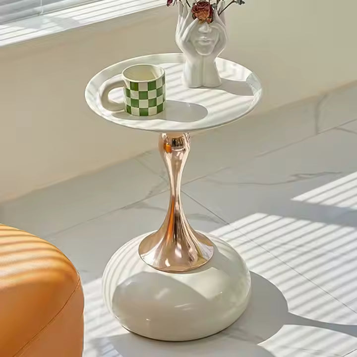 Internet Hot Selling Small Waist Coffee Table Sofa Side Table Italian Style Light Luxury Modern Small Round Table