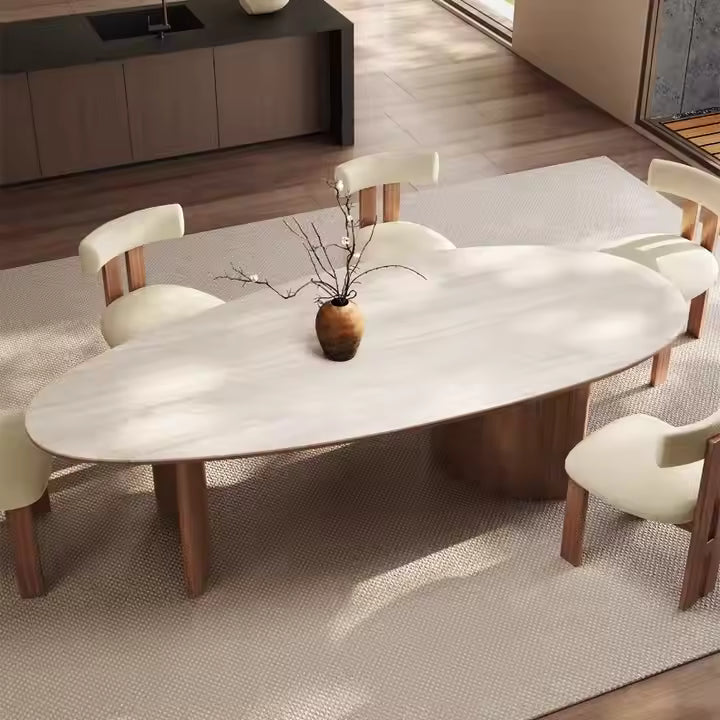 Modern Design Customize Size Optional Colors Dining Table Set 6 Seater Dining Chairs for Home