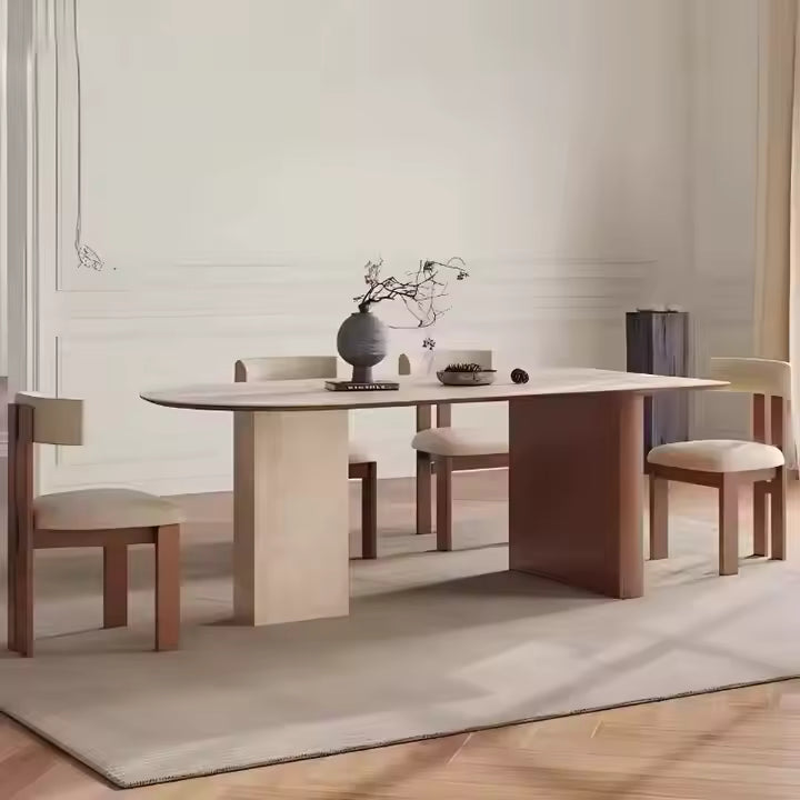 Modern Design Customize Size Optional Colors Dining Table Set 6 Seater Dining Chairs for Home