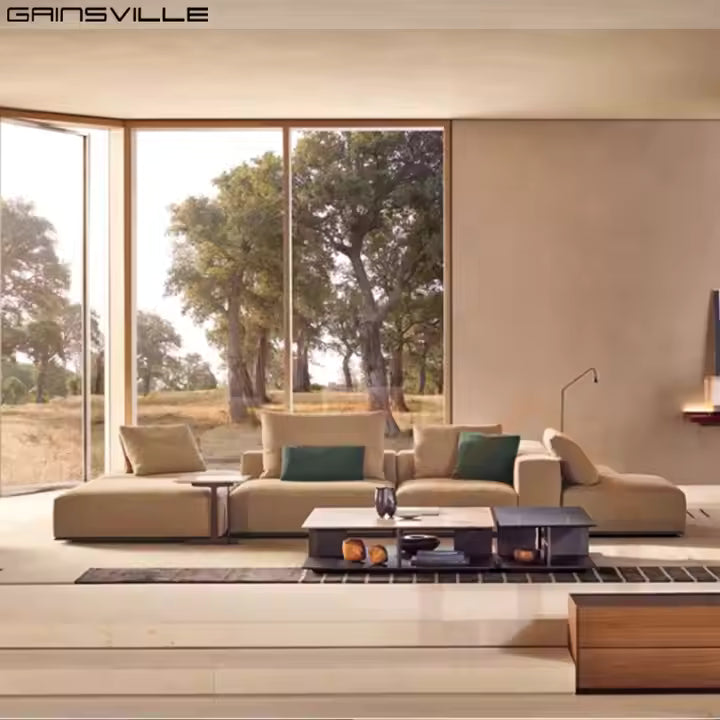 Gainsville Furniture L Shape Luxury Sectional Couch Living Room Italian