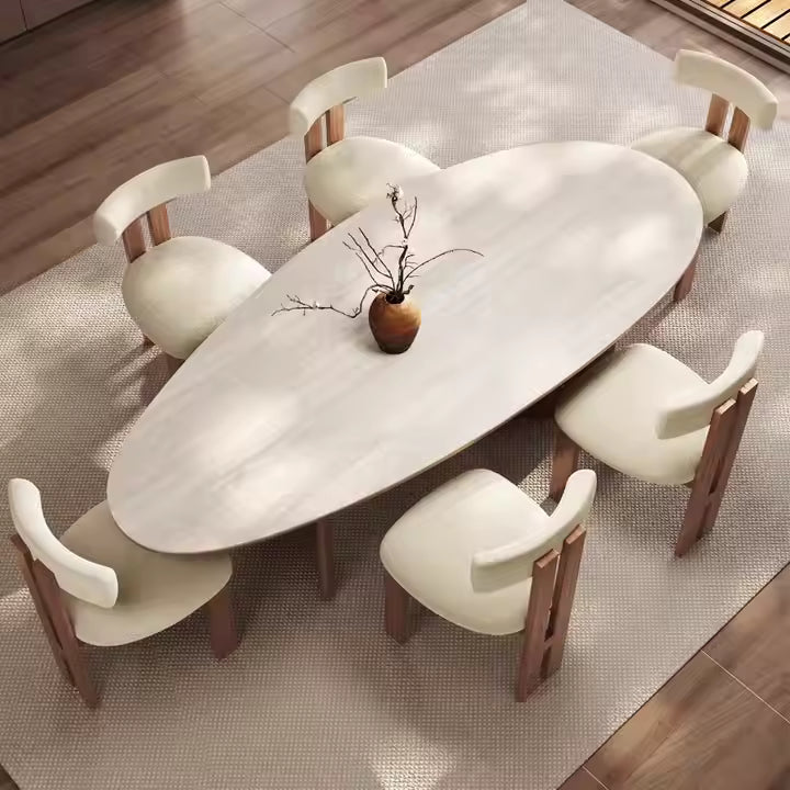 Modern Design Customize Size Optional Colors Dining Table Set 6 Seater Dining Chairs for Home