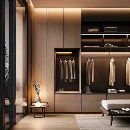 SNEJ Modern Simple Style Wholesale Wooden Wardrobe Good Quality Minimalist Customized Wardrobe Luxury Wardrobe for Bedroom