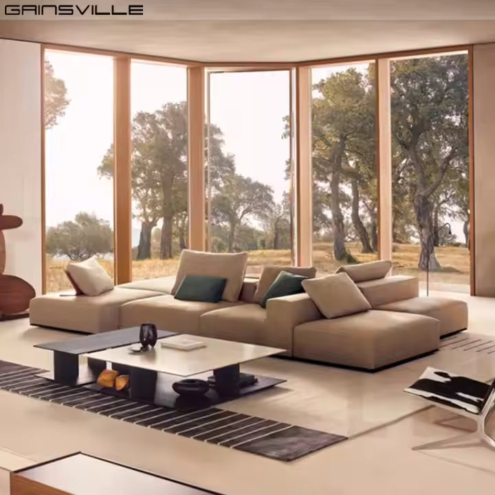Gainsville Furniture L Shape Luxury Sectional Couch Living Room Italian