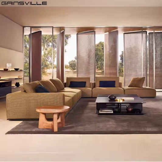 Gainsville Furniture L Shape Luxury Sectional Couch Living Room Italian