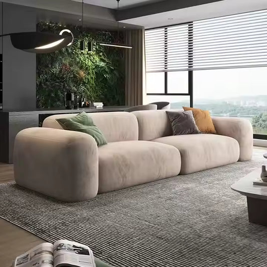 Nordic Luxury 3-Seater Modular Sectional Sofa Couch Set L-Shape Living Room Furniture Convertible Fabric Model Velvet Floor